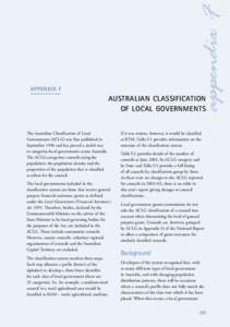 appendix F  APPENDIX F AUSTRALIAN CLASSIFICATION OF LOCAL GOVERNMENTS