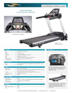 CARDIOVASCULAR VIPER SERIES Commercial Treadmill[removed]Multi-Color LED Display