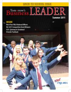 BACK TO SCHOOL ISSUE  Tomorrow’s LEADER