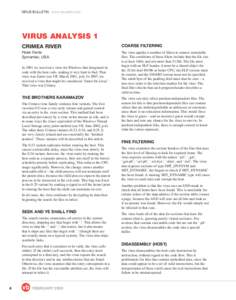 VIRUS BULLETIN www.virusbtn.com  VIRUS ANALYSIS 1 CRIMEA RIVER  COARSE FILTERING