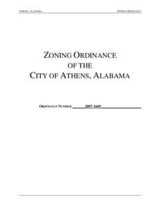 ATHENS, ALABAMA  ZONING ORDINANCE ZONING ORDINANCE OF THE