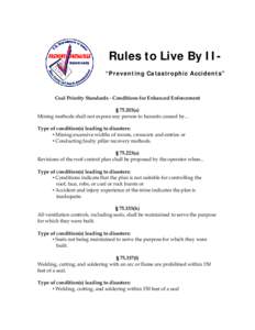 MSHA - Focus On - Rules to Live By II -
