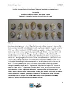 Shellfish Nitrogen Report[removed]Shellfish Nitrogen Content from Coastal Waters of Southeastern Massachusetts Prepared by: