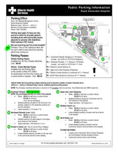 Public Parking Information Royal Alexandra Hospital Parking Office  Parking Office