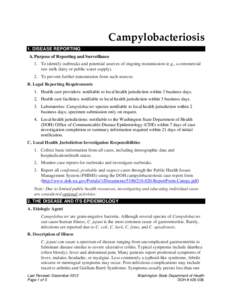 Campylobacteriosis Reporting and Investigation Guideline