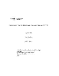 NOST Denition of the Flexible Image Transport System (FITS ) April 6, 1998 Draft Standard NOST[removed]
