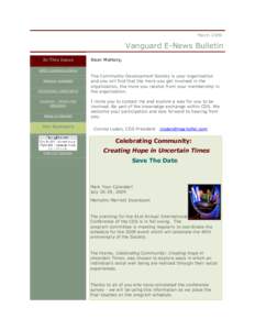 March[removed]Vanguard E-News Bulletin In This Issue  Dear Mallory,