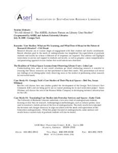 ASSOCIATION  OF SOUTHEASTERN RESEARCH LIBRARIES