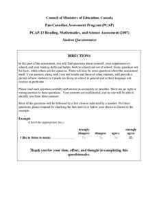 Microsoft Word - PCAP Student Questionnaire EN.doc