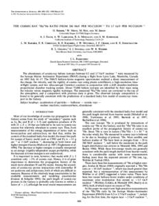 THE ASTROPHYSICAL JOURNAL, 496 : 490È502, 1998 March[removed]The American Astronomical Society. All rights reserved. Printed in U.S.A. THE COSMIC-RAY 3He/4He RATIO FROM 200 MeV PER NUCLEON~1 TO 3.7 GeV PER NUCLEON~1 