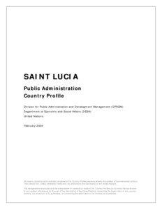 SAINT LUCIA Public Administration Country Profile