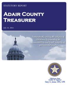 STATUTORY REPORT  Adair County Treasurer July 31, 2014