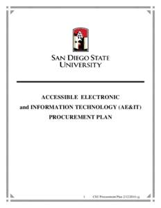 Accessible Electronic and Information Technology (AE&IT) Procurement Plan; Rev