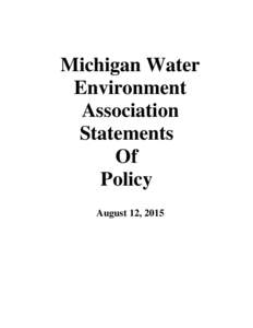Michigan Water Environment Association Statements Of Policy