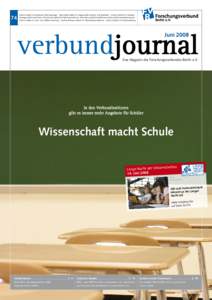 74  Leibniz-Institut für Molekulare Pharmakologie · Weierstraß-Institut für Angewandte Analysis und Stochastik · Leibniz-Institut für Gewässer­ ökologie und Binnenfischerei · Paul-Drude-Institut für Festkörpe