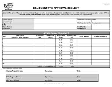 Equipment Pre-Approval Request (OGC-4004)