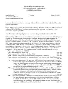 March 25, [removed]Board of Supervisors Minutes