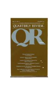 QUARTERLY REVIEW A Journal of Scholarly Reflection for Ministry A publicotlon of The United Method int Publishing House Robert K. Fenster, President and Publisher and the United Methodist Board of Higher Education and M