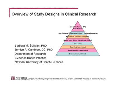 Scientific method / Epidemiology / Medical statistics / Clinical research / Evidence-based practice / Randomized controlled trial / Evidence-based medicine / Hierarchy of evidence / National University of Health Sciences / Science / Design of experiments / Knowledge