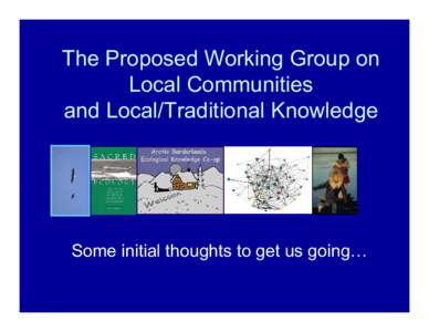 The Proposed Working Group on The Proposed Working Group on