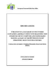 Civil Service of the European Union / European Personnel Selection Office / Standardized tests / Psychometrics / Test / European Ombudsman / Graduate Record Examinations / ACT / General Educational Development / Education / Evaluation / European Union