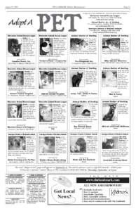 August 11, 2005  THE LANDMARK Holden, Massachusetts Adopt A Worcester Animal Rescue League