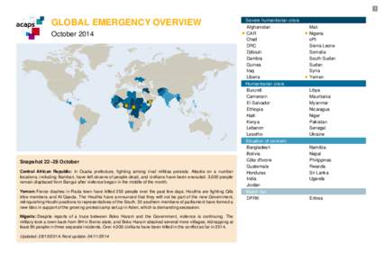 1  GLOBAL EMERGENCY OVERVIEW October[removed]Snapshot 22–28 October