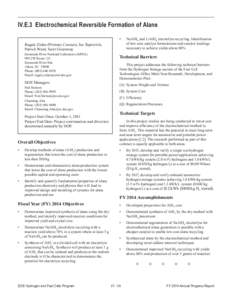 Electrochemical Reversible Formation of Alane - DOE Hydrogen and Fuel Cells Program FY 2014 Annual Progress Report