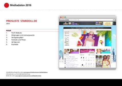 MediadatenPREISLISTE STARDOLL.DEInhalt