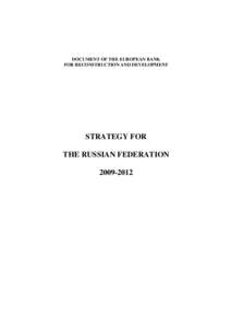 Russian Federation Country Strategy [EBRD - Strategies]