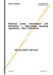 KS[removed], HV operating regulations - Definitions