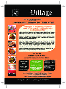 With a differe nc e  Indian Food Village Click to Order & Reservations: