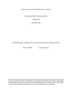 Interest Rate Rules, Endogenous Cycles and Chaotic Dynamics in Open Economies