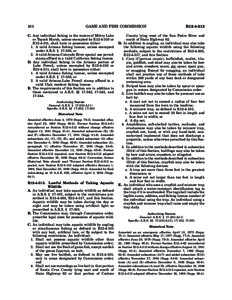 101  GAME AND FISH COMMISSION C. Any individual fishing in the waters of Mittry Lake or Topock Marsh, unless exempted by R12[removed]or