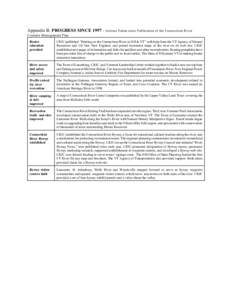 Appendix B. PROGRESS SINCE[removed]Actions Taken since Publication of the Connecticut River Corridor Management Plan Boater education provided