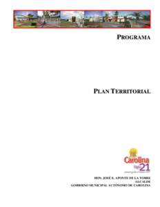 PROGRAMA  PLAN TERRITORIAL HON. JOSÉ E. APONTE DE LA TORRE ALCALDE