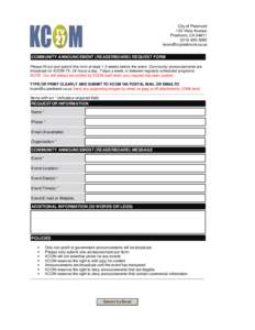 Program Duplication Order Form