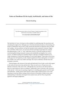 Notes on Dorotheus III: the haylāj, kadhkhudāh, and terms of life Deborah Houlding The following notes relate to David Pingree’s English translation of the third book of Dorotheus, available online at