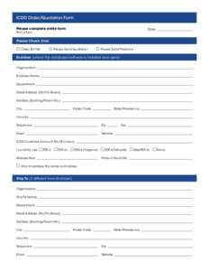 ICDD Order/Quotation Form Please complete entire form Date    Print or Type