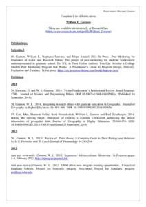 PUBLICATIONS – WILLIAM L. GANNON  Complete List of Publications William L. Gannon Many are available electronically at ResearchGate (https://www.researchgate.net/profile/William_Gannon)