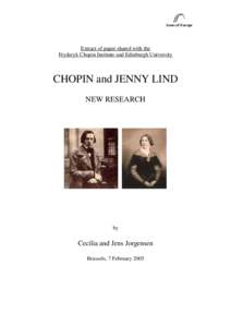 Icons of Europe  Extract of paper shared with the Fryderyk Chopin Institute and Edinburgh University  CHOPIN and JENNY LIND