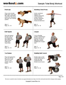 Exercise / Human behavior / Lunge / Biceps curl / Squat / Push-up / Overhead press / Strength training / Recreation / Personal life / Bodyweight exercise