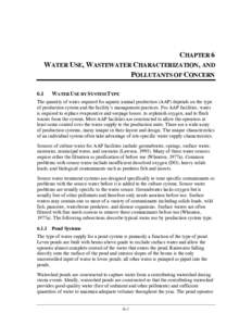 CHAPTER 6 WATER USE, WASTEWATER CHARACTERIZATION, AND POLLUTANTS OF CONCERN 6.1  WATER USE BY SYSTEM TYPE