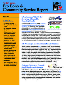 Katten Cares  Pro Bono & Community Service Report March 2013