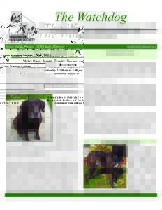 The Watchdog Issue 2 The official publication of the Columbia County Humane Society  Vol. 2013