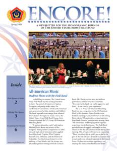 Spring[removed]a newsletter for the sponsors and friends of The United States Army Field Band  