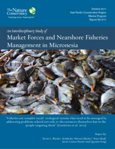 October 2011 Asia Pacific Conservation Region Marine Program Report NoAn Interdisciplinary Study of