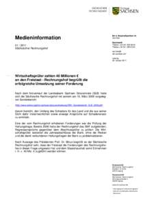 MedieninformationSächsischer Rechnungshof Ihr/-e Ansprechpartner/-in Ute Hein
