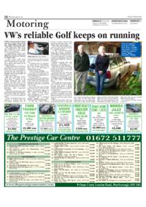 58 Thursday, June 18, 2015  Newbury Weekly News Motoring VW’s reliable Golf keeps on running