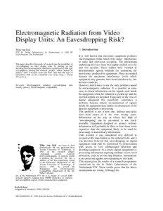 Television / Analog television / Broadcast television systems / TEMPEST / Electromagnetic interference / Radio / Antenna / Transmitter / Cathode ray tube / Television technology / Technology / Electronic engineering